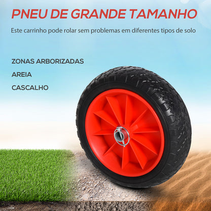 HOMCOM Carrinho de Transporte para Prancha de Surf Carrinho de Transporte Dobrável com 2 Rodas Carga Máxima 45 kg e Estrutura de Alumínio para Prancha de Surf com Espessura Inferior a 12,5 cm 64x55x38,5 cm Preto e Vermelho