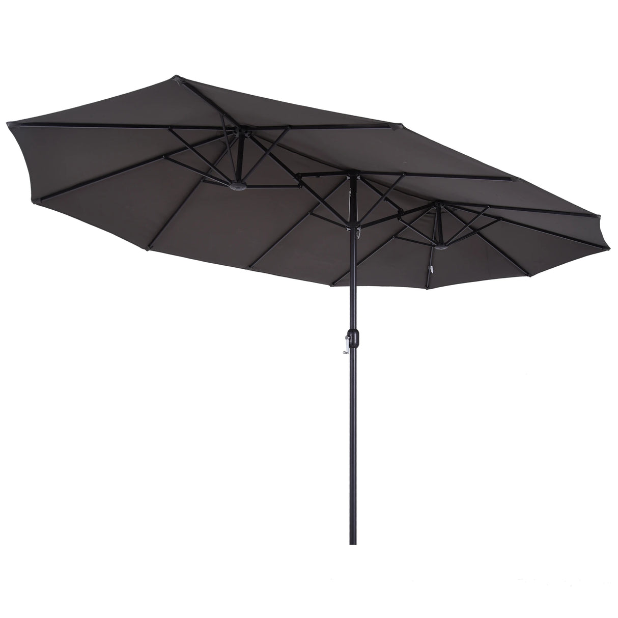 Chapéu de Sol Duplo 4,6 x 2,7 x 2,4 m – Proteção Anti-UV e Estrutura Metálica, Cinza