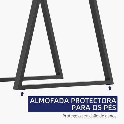 HOMCOM Conjunto de 2 Pés para Mesa 72x6x72cm Pés para Móveis de Aço para Suporte com Base Protetoras e Parafusos Preto