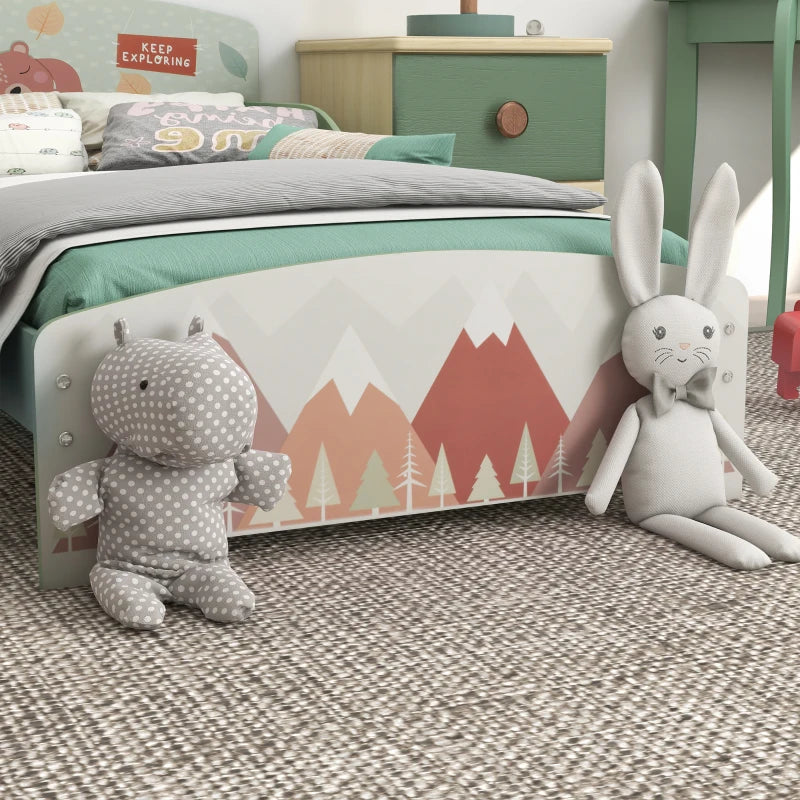 Cama Panda Infantil para Crianças - Verde - 140x70 cm - Design Natura