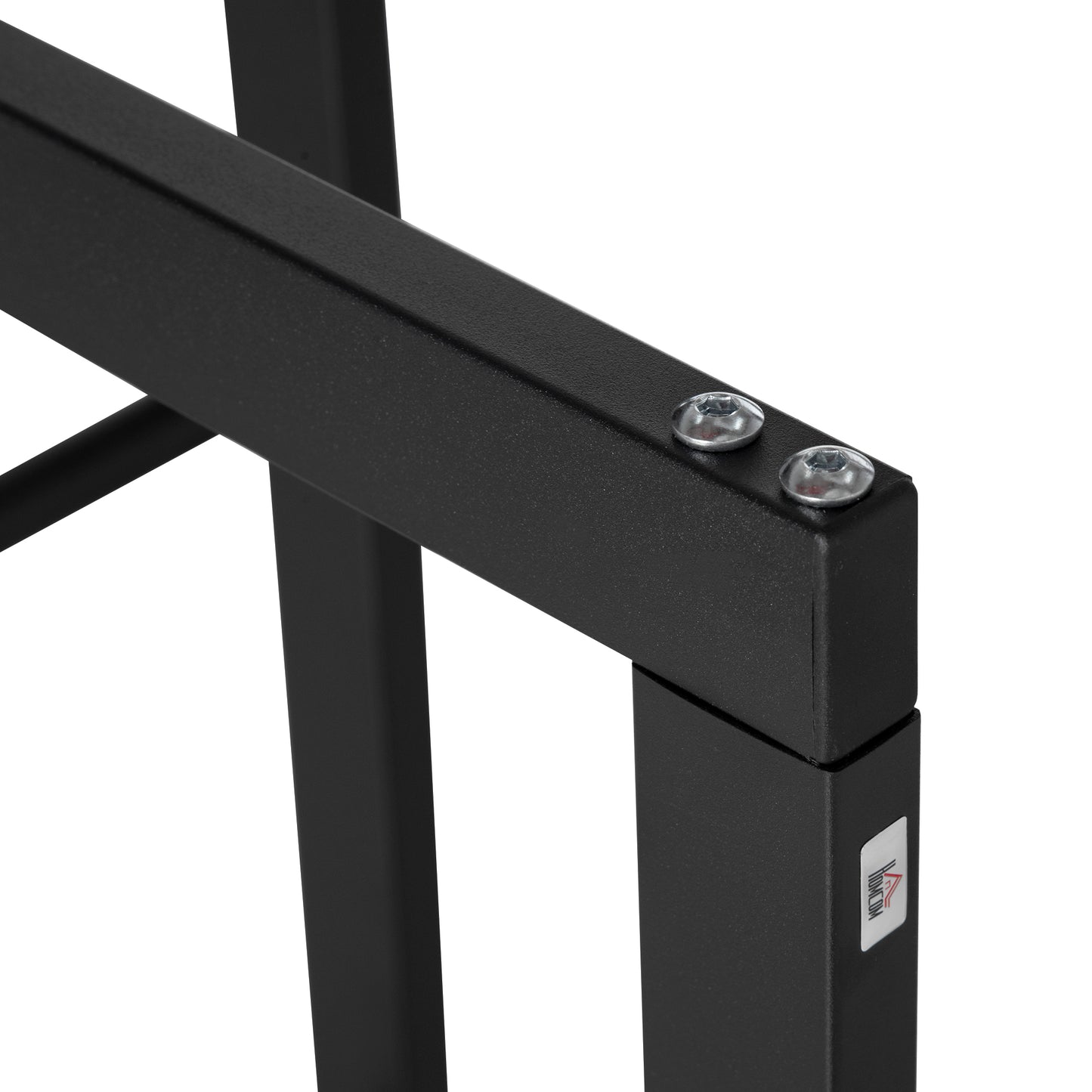 HOMCOM Suporte para Lenha de Metal Porta Lenha Metálico para Interior e Exterior Carga Máxima 100 kg 40x25x100 cm Preto