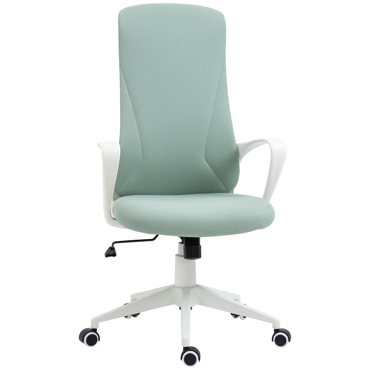 Vinsetto Cadeira de Escritório Giratória com Altura Ajustável Cadeira de Escritório Ergonómica com Apoio para os Braços Função de Inclinação e Encosto Alto 62x56x110-119,5 cm Verde