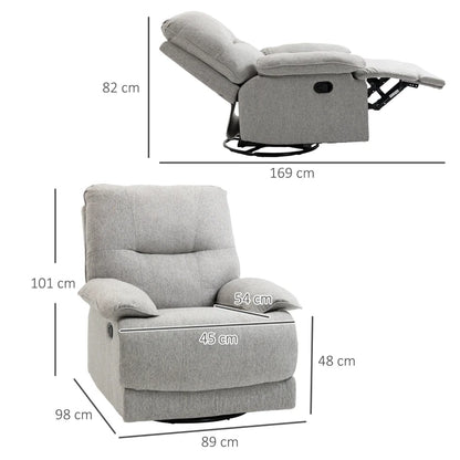 Poltrona Relax Dayla Reclinável em Tecido Premium - Cinzento - Design Nórdico