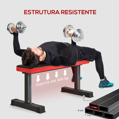 SPORTNOW Banco de Pesos Banco de Musculação Carga 300 kg Banco de Abdominais para Treino de Corpo Completo e Casa Ginásio 106x26x48 cm Preto