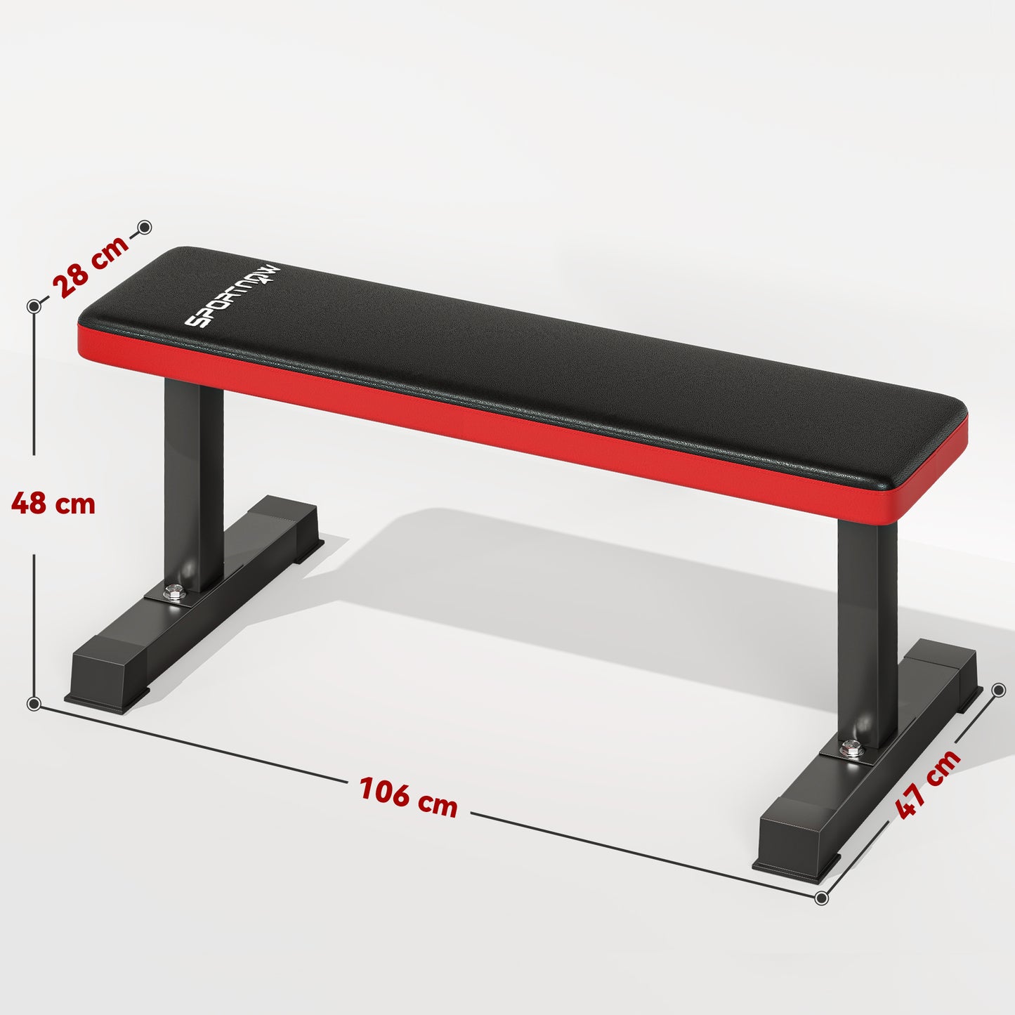 SPORTNOW Banco de Pesos Banco de Musculação Carga 300 kg Banco de Abdominais para Treino de Corpo Completo e Casa Ginásio 106x26x48 cm Preto