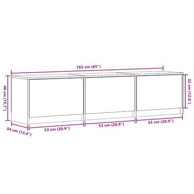 Móvel de TV You -  Com Luzes LED - Derivados de Madeira - Cor Branco - 165x34x40 cm (L x P x A)