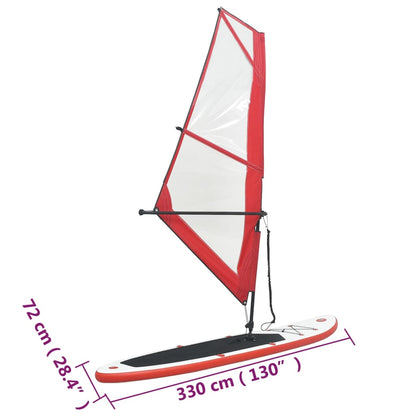 Prancha de Paddle SUP com Vela e Remo - 330cm - Vermelho e Branco