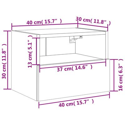 Móvel de parede p/ TV 40x30x30 cm derivados de madeira branco