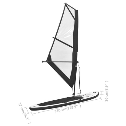 Prancha de Paddle SUP com Vela e Remo - 330cm - Preto e Branco