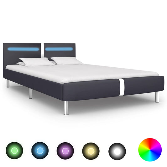 Estrutura de Cama Sheldon com Luzes LED - Preto - 160x200 cm - Design Moderno