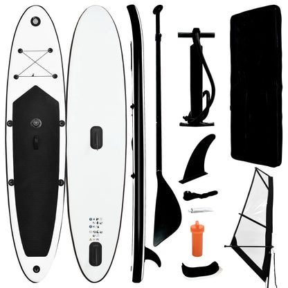 Prancha de Paddle SUP com Vela e Remo - 330cm - Preto e Branco