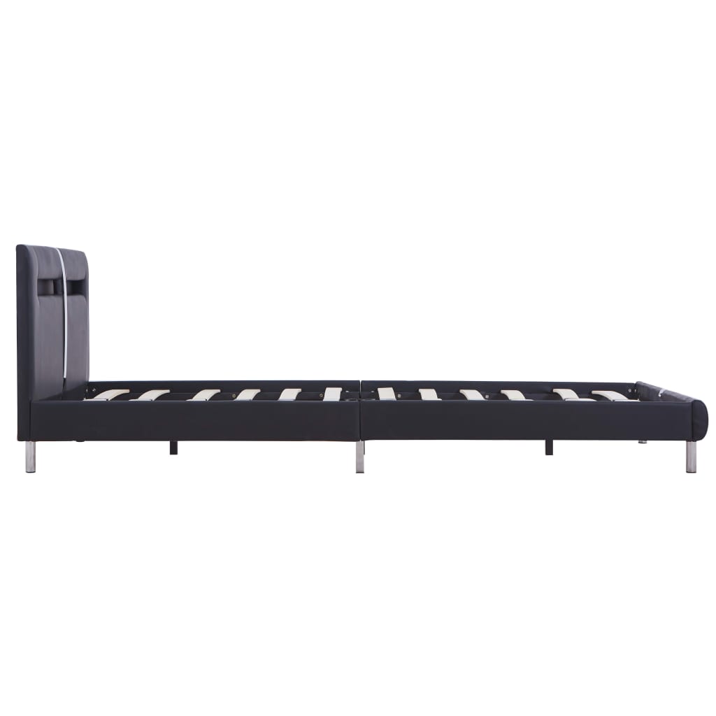 Estrutura de Cama Sheldon com Luzes LED - Preto - 180x200 cm - Design Moderno