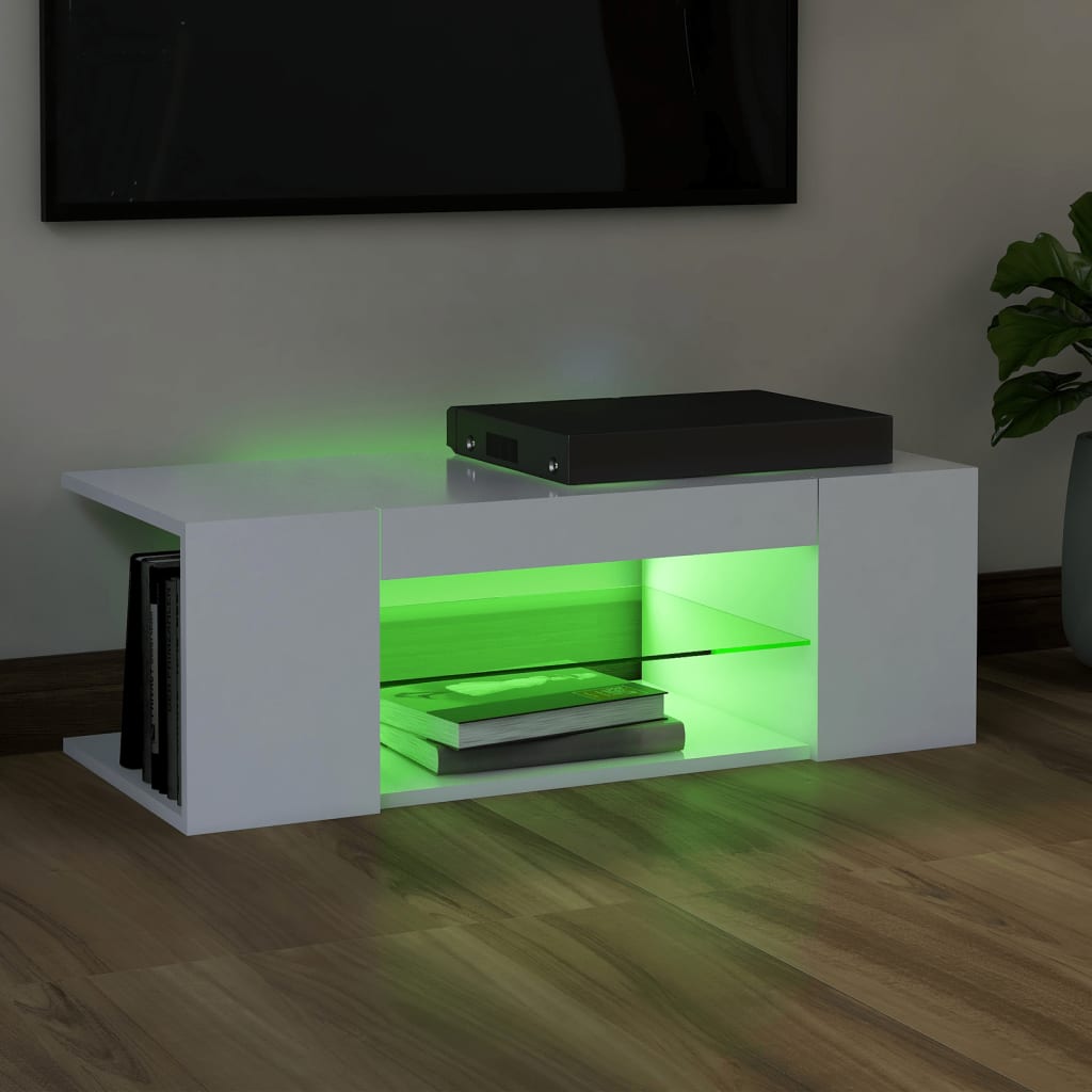 Móvel de TV Yoki com Luzes LED - Branco - Design Moderno