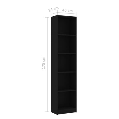 Estante Koda com 175cm - Preto - Design Moderno