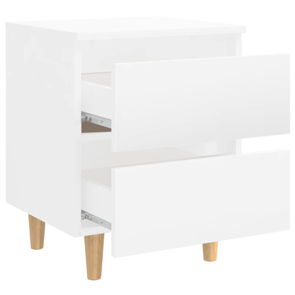 Conjunto de 2 Mesinhas de Cabeceira Bacco - Branco Brilhante - Design Moderno