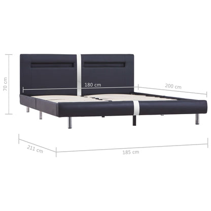 Estrutura de Cama Sheldon com Luzes LED - Preto - 180x200 cm - Design Moderno