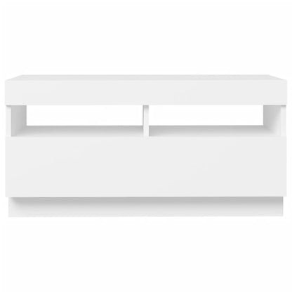 Móvel de TV Ibere com Luzes LED - 80cm - Branco- Design Moderno