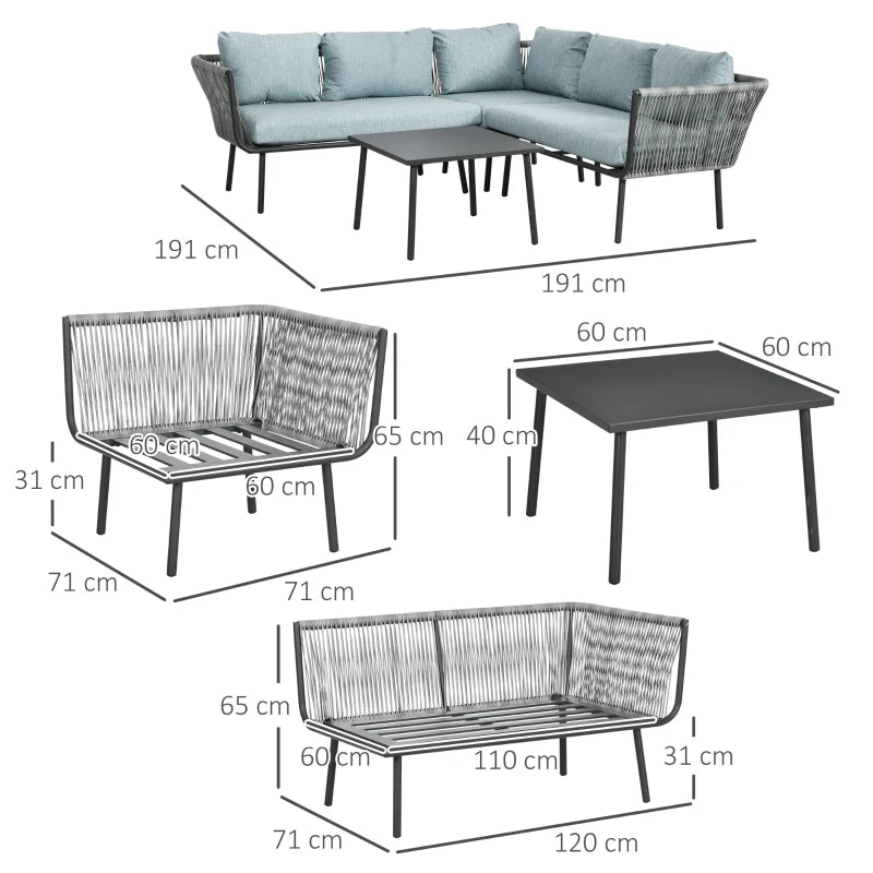 Conjunto de Jardim Lounge Picardi - Sofá e Mesa de Centro em Vime