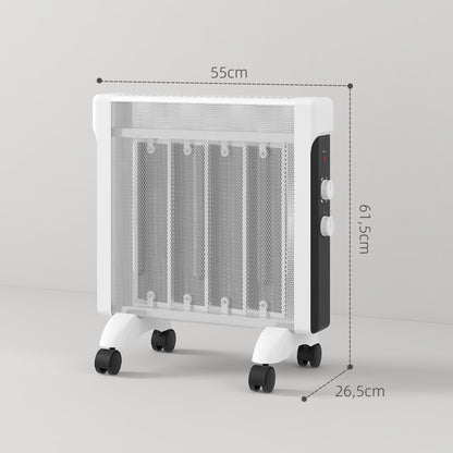 Aquecedor Elétrico - Branco - 26,5x55x61,5 cm - PP, Mica e Aço - Painéis de Mica e Proteção Anti-Tombo