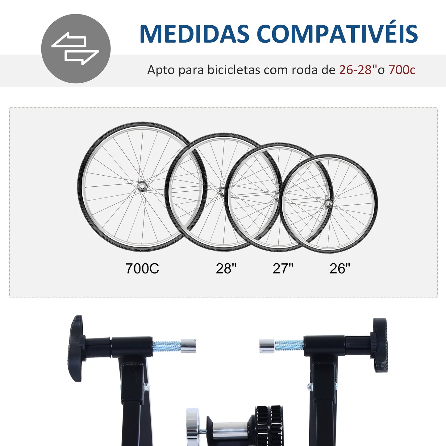 HOMCOM Rolo de Treinamento Magnético para Bicicleta Dobrável 54,4x 47,2x39,1 cm Preta