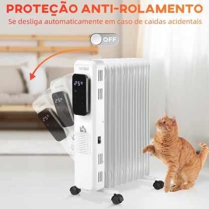 Aquecedor a Óleo 1830/2180W com 3 Modos de Aquecimento