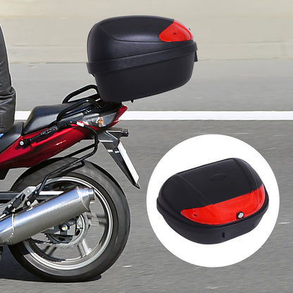 HOMCOM Mala para Motocicleta Mala para Mota Capacidade de 52L com Fechadura e 2 Chaves 59,5x43,5x31 cm Preto e Vermelho