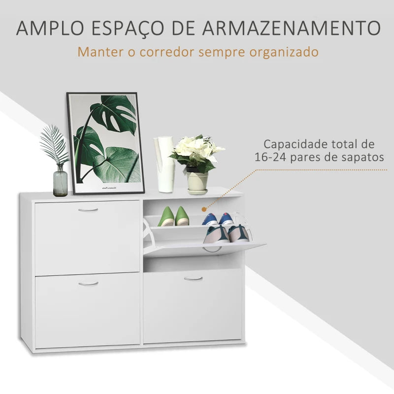 Sapateira Sidney de 4 Portas - Branco - Design Moderno