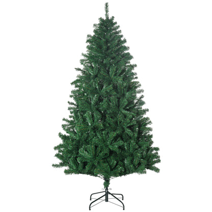 HOMCOM Árvore de Natal 180 cm com 1000 Ramos de PVC e Suporte de Aço Decoração de Natal para Interior Verde