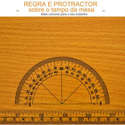 HOMCOM Bancada de Trabalho Dobrável Mesa de Trabalho Dobrável com Régua Transferidor Carga 100 kg 100x60x75,5 cm Madeira e Preto
