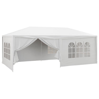 Outsunny Tenda de Jardim 583x293 cm Tenda de Festas Desmontável com 4 Janelas 2 Portas com Fecho de Correr 6 Paredes Laterais e Impermeável para Exterior Pátio Branco