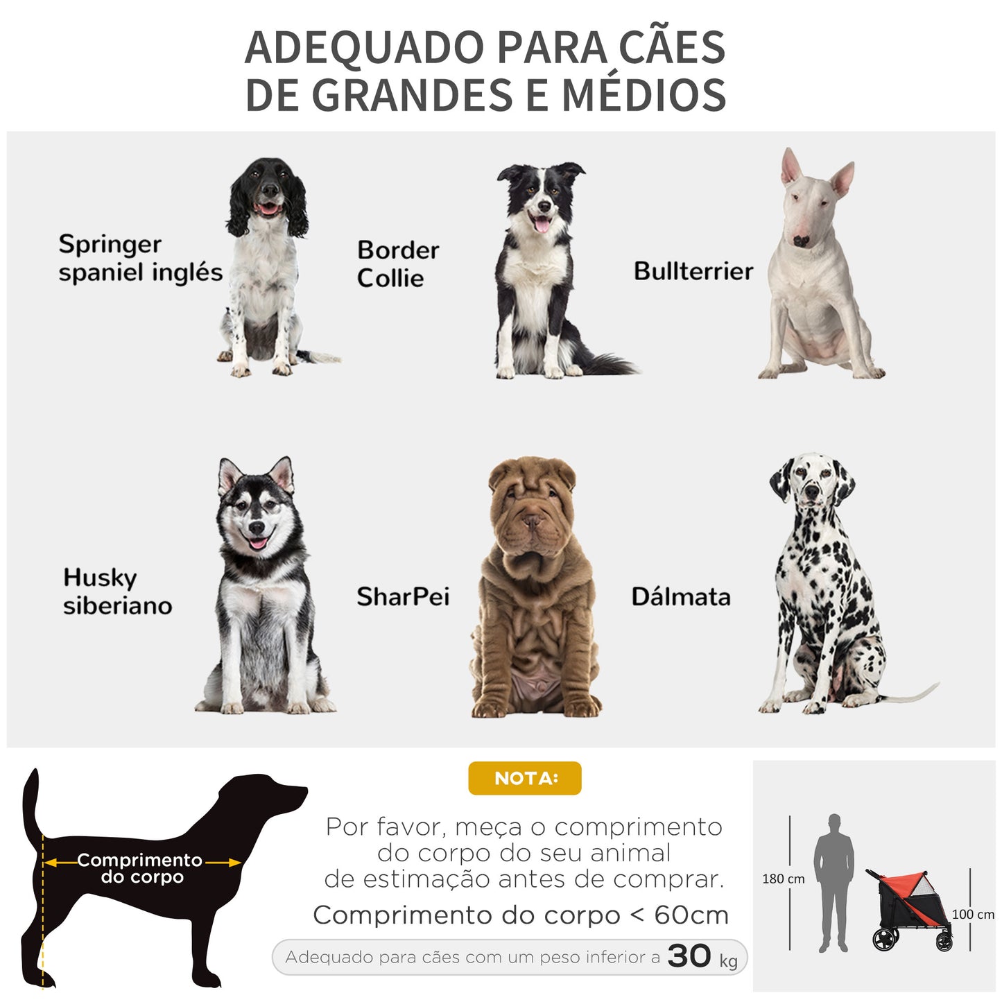 PawHut Carrinho para Cães Dobrável Carrinho para Animais de Estimação com Janelas de Malha Cinto de Segurança e Bolsos de Armazenamento Carga Máxima 40 kg 112x65x100 cm Vermelho