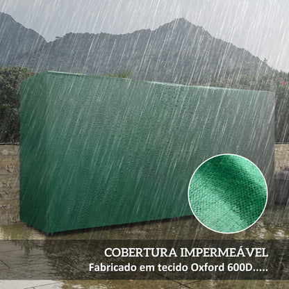 Outsunny Suporte para Lenha com Cobertura Estante para Lenha de Metal Ajustável para Interior e Exterior Carga 200 kg 200x36x99 cm Verde Escuro e Preto