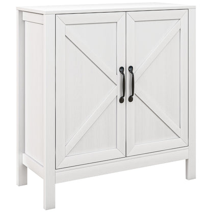 HOMCOM Aparador para Sala de Estar Moderno Móvel Sala de Estar com Prateleira Ajustável e Anti-Tombo Aparador Cozinha Sala de Jantar 80x35x85 cm Branco