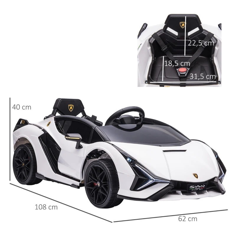 Carro Elétrico Lamborghini SIAN 12V com Controlo Remoto - Branco