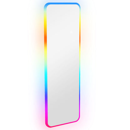 HOMCOM Espelho de Corpo Inteiro com Luzes LED 120x40 cm Espelho de Parede Ajustável com Iluminação em 7 Cores RGB e Função de Memória para Dormitório Prata