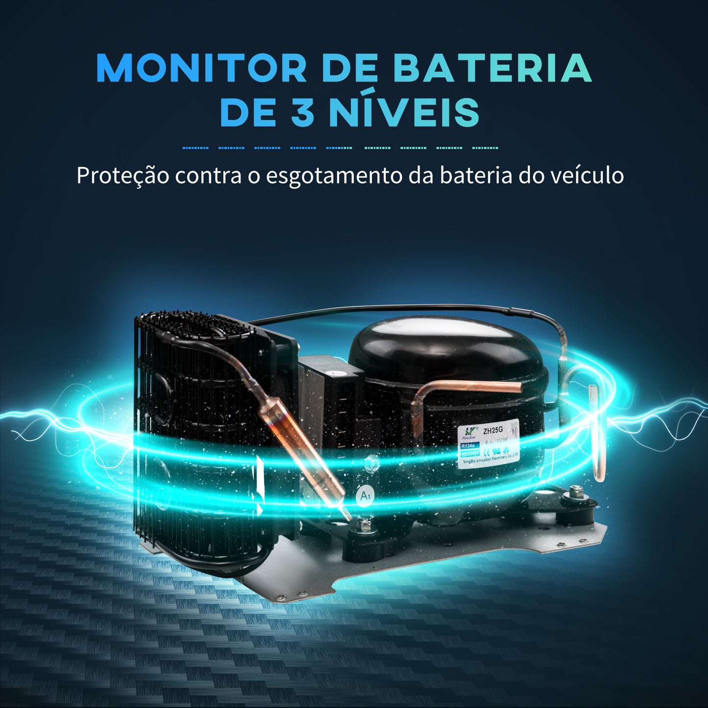 HOMCOM Geleira Elétrica de Compressor Portátil 15L para Carro -20℃ a 20℃ 12 / 24V CC e 100-240V CA Geleira Elétrica Silenciosa para Campismo Viagens 56,8x33x26,2 cm Branco