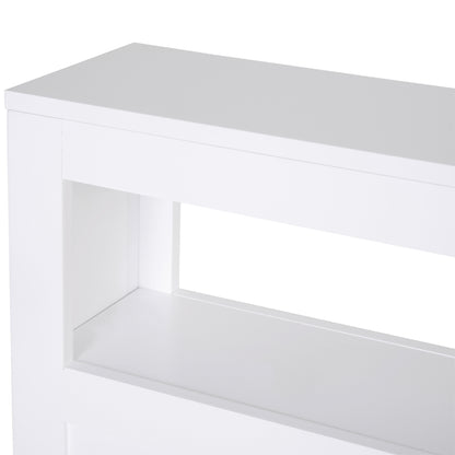 HOMCOM Móvel Auxiliar Casa de Banho Móvel Casa de Banho para Espaços Reduzidos com 4 Rodas Prateleira Aberta e Gavetas 16x52x71,5 cm Branco