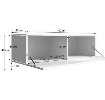 Mueble TV modelo Leiko H1 (100x42cm) color sonoma y blanco con patas de aluminio