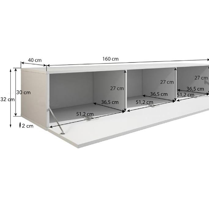 Móvel de TV Lukes de 160cm - Branco Brilhante - Design Moderno