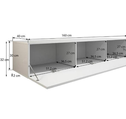 Móvel de TV Lukes de 160cm - Branco Brilhante - Design Moderno