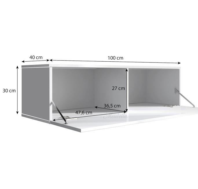 Mueble TV modelo Leiko H1 (100x30cm) color blanco