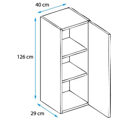 Mueble colgante modelo Nerea V2 (40x126cm) en negro