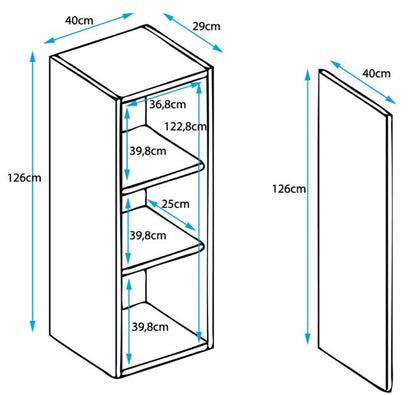 Mueble colgante modelo Nerea V1 (40x126cm) en blanco y negro