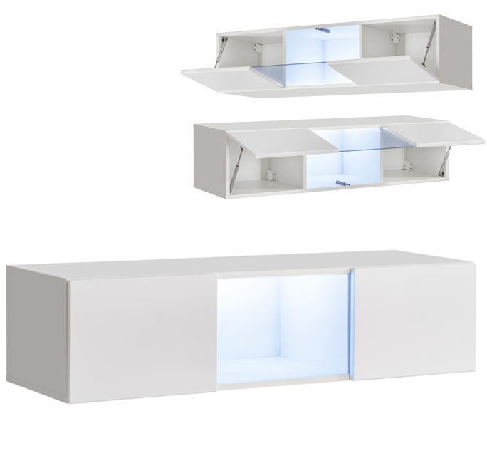 Conjunto de muebles Kaira 3C blanco y negro (1,6m)