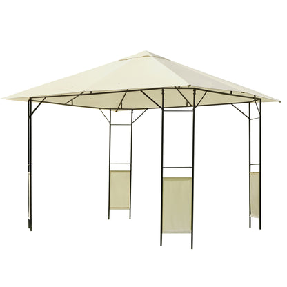 Outsunny Pérgola de Jardim 3x3x2,6m Pérgola de Exterior com Estrutura de Aço e Toldo com Proteção UV 300x300x260 cm Creme