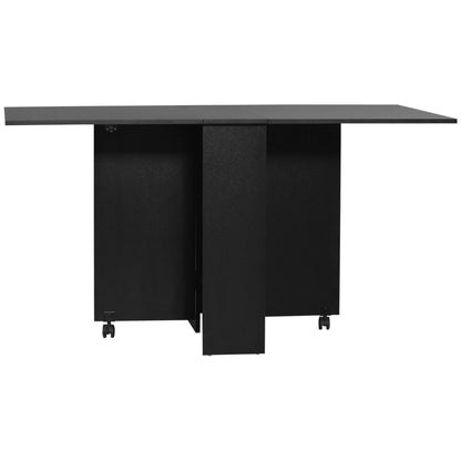 Mesa de Cozinha Dobrável Atman - Preto - Com 2 Prateleiras e Laterais Dobráveis - Design Moderno