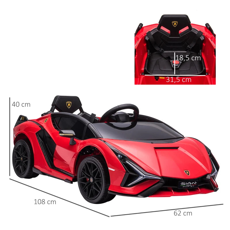 Carro Elétrico Lamborghini SIAN 12V com Controlo Remoto - Vermelho