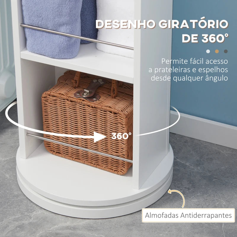 Armário Alto Vinci Giratório com Espelho - Design Nórdico