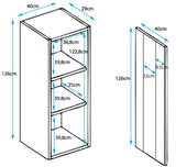 Vitrine Rialba de 128cm com Luzes LED - Branco - Design Moderno