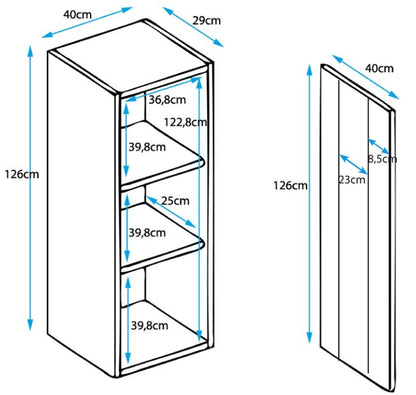 Vitrine Rialba de 128cm com Luzes LED - Branco - Design Moderno